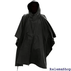 MIL-TEC ポンチョ レインウェア リップストップ生地 米軍スタイル Rain Poncho - BLACK 1000