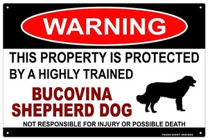 雑貨【bucovina shepherd dog/ブコビナ・シェパード・ドッグ】WARNING/Dog/ドッグ/犬/警告/ヤードサイン/メタルプレート/ブリキ看板-282