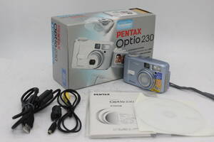 【美品 返品保証】 【便利な単三電池で使用可】ペンタックス Pentax Optio 230 ブルー 3x 元箱付き コンパクトデジタルカメラ v1084