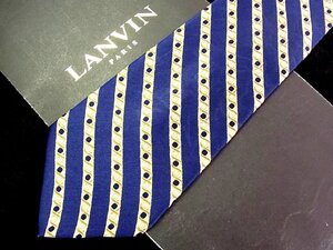 ♪今週の特売980円～♪3203♪良品【LANVIN】ランバン【花 小花 螺旋 ストライプ 柄】ネクタイ♪