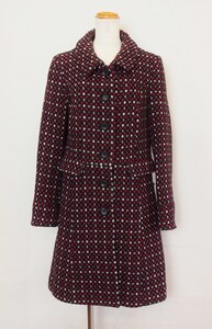 Laura Ashley ローラアシュレイ ドット柄　ステンカラーコート USA：6 レッド系