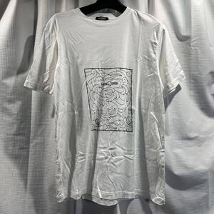 □/LONEONES/ロンワンズ/美品/定価約２万円/Ｔシャツ/Ｍ/半袖/フロントプリント/ホワイト/白/レナードカムホート/ショートスリーブ/