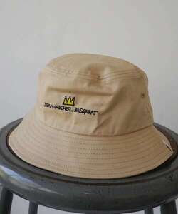 新品 JEAN=MICHEL BASQUIAT (ジャン=ミシェル バスキア) LOGO HAT ハット ベージュ BQ-BQ2307 バケットハット バケハ