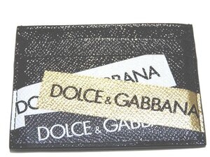 美品 DOLCE＆GABBANA ドルチェ&ガッバーナ カードケース ☆ ブラック レザー ロゴ入り パスケース 定期入れ ▼7A