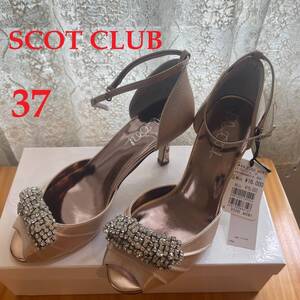 SCOT CLUB 新品 37 2way ベージュ ブローチ取外し可 サンダル