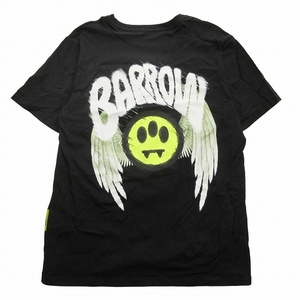 美品 23SS バロウ BARROW JERSEY TEE スマイル ウィング バックロゴ Tシャツ 半袖 羽根 プリント クルーネック 丸首 プルオーバー