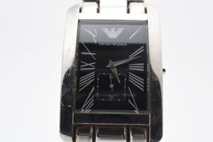 エンポリオアルマーニ スクエア シルバー スモセコ AR-0156 クォーツ メンズ 腕時計 EMPORIO ARMANI