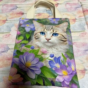 ①ねこのミニ トートバッグ　ハンドメイド