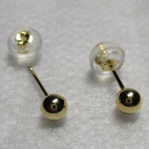 【新品】18金/k18/イエローゴールド/金丸玉ピアス/3.5mm