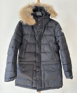 Moncler モンクレール シングルボタン フード付き ミドル丈 ダウンジャケット メンズ ブラック 快適・厚手size3