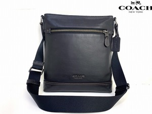 極美品★送料無料★ コーチ メンズ COACH グラハム レザー クロスボディ ショルダーバッグ 斜め掛け ブラック