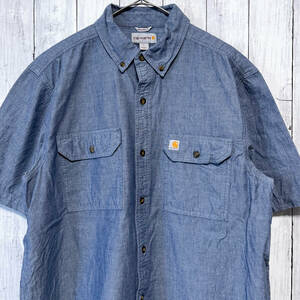 カーハート Carhartt 半袖シャツ メンズ ワンポイント コットン100% Lサイズ 5-825