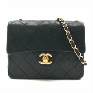 1円 CHANEL シャネル ミニマトラッセ ココマーク ターンロック ラムスキン チェーン ショルダー バッグ ブラック a5163