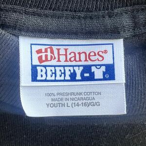 deadstock Hanes BEEFY-T 黒 無地 Tシャツ youth L