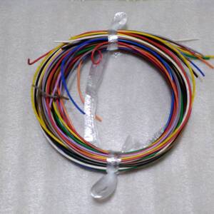 耐熱電線　UL1007 AWG24(0.2sq) 10色　各1m (合計10m) カラー：赤、白、黒、黄、青、緑、(橙)オレンジ、灰、紫、茶　#07KE