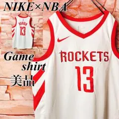 【美品】ナイキNIKE NBAタンクトップ　ロケッツ　ゲームシャツ　古着L 白