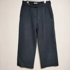 nuterm Wide Trousers ワイドトラウザー ウールコットン パンツ ネイビー メンズ ニューターム【中古】3-0903T∞