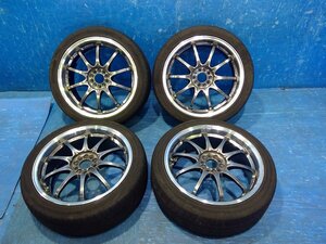 RAYS レイズ CE28N フォーミュラシルバー 軽量 18インチ アルミホイール 18x7.5J +47 5穴 100 4本 215/45R18 タイヤ付 レガシィ/プリウス等