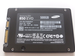 Samsung SSD 850EVO SATA 2.5inch 500GB 電源投入回数33回 使用時間12268時間 正常84%判定 MZ-75E500 本体のみ 中古品です④