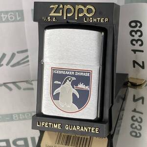 1000円スタート zippo 美商品 海上自衛隊 砕氷艦しらせ 初代 1995年製 化粧箱有り オイルライター ジッポー Z1339