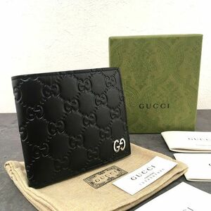 ☆送料無料☆ 未使用品 GUCCI 二つ折り財布 473922 グッチシマ ドリアン 箱付き 538