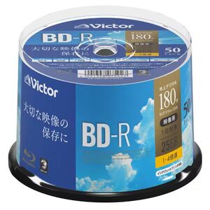 （まとめ買い）ビクター 1回録画用BD-R 180分 1-4倍速 スピンドル 片面1層 50枚入VBR130YP50SJ1〔×3〕