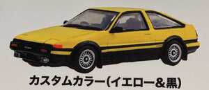 TOYOTA　SPRINTER TRUENO AE86　カスタムカラー（イエロー&黒）　スプリンタートレノAE86　1/64　プラッツ　ガチャ　ガチャガチャ　