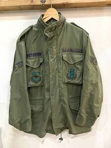 ★軍物 U.S.AIR FORCE USAF M^65ミリタリージャケット フィールドジャケット MediumLong メンズ ジャケット カーキ 古着 Vintage★