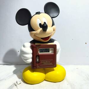 (志木)【美品 動作品】Disney/ディズニー ミッキーマウス 目覚まし時計 FD400 高さ約34cm セイコークロック 置時計 音声 時報 (o)