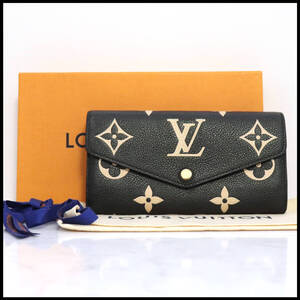 LOUIS VUITTON ルイヴィトン M80496 モノグラム・アンプラント　バイカラー　 ポルトフォイユ・サラ　長財布　ブラック　ベージュ