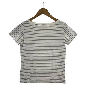 ゆうパケットOK NATURAL BEAUTY BASIC　ナチュラルビューティーベーシック ボーダー 半袖Ｔシャツ sizeS/ホワイト×ネイビー