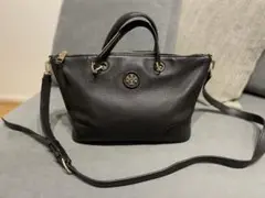 Tory Burch 黒 レザー ショルダーバッグ