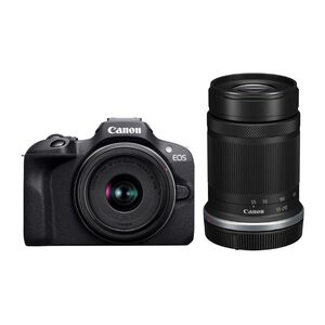 【中古】Canon ミラーレス一眼カメラ EOS R100 ダブルズームキット(RF-S18-45+RF-S55-210) ブラック/APS-C/約