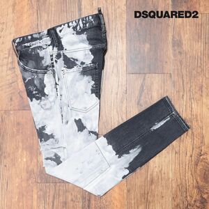 DSQUARED2/42サイズ/スキニー デニムパンツ S71LB1048 SUPER TWINKY JEAN ダメージ パッチワーク Italy製 新品/グレー×白/id114/