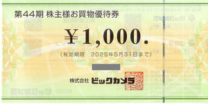 ★最新 ビックカメラ 株主様お買物優待券１０００円券★送料無料条件有★