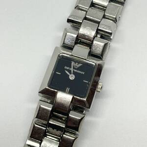 W16 EMPORIOARMANI エンポリオアルマーニ AR5412 腕時計 2針 未稼働品 クォーツ ステンレススチール スクエア シルバー 余りコマ有り