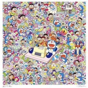 村上隆 × ドラえもん コラボ ポスター 【藤子・F・不二雄先生とタイムマシンで何処までも！】 Takashi Murakami / Edition 1000 / Signed.