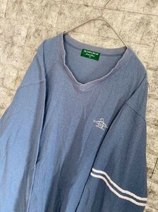 munsingwear マンシングウェア　パイル生地　長袖　Tシャツ　ゴルフシャツ　MAサイズ　メンズ　M-L相当　刺繍　ペンギン