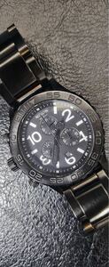 【1円～】NIXON ニクソン THE 42-20 CHRONO メンズ腕時計 ALL BLACK ダイバーズ 動作未確認