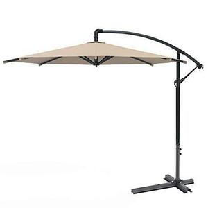 Outdoor Parasol, Cantilever Patio Hanging Umbrella, 360 Degree Adjustment, Uv Protection And Rainproof Polyester Fabric, Suitable