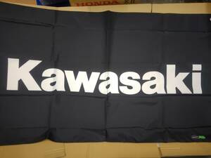 新品 未使用 希少 カワサキライセンス品 Kawasakiタンクエンブレムデザイン 特大フラッグ バナー 