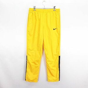 ナイキ NIKE パンツ ボトムス ウィンドブレーカー ロング丈 ロゴ 裏メッシュ M イエロー スポーツウェア ※EKM メンズ