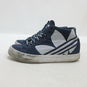 k■【24cm】アディダス/adidas BC0412 COURTVANTAGE HEEL TREFOIL キャンバススニーカー/インヒール/紺/LADIES■10【中古】