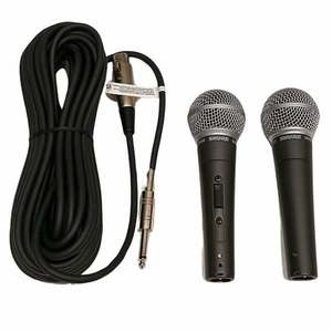 1円～最落なし SHURE シュアー SM58 ダイナミックマイク 2本セット ケーブル付き オーディオ ユニセックス☆0339