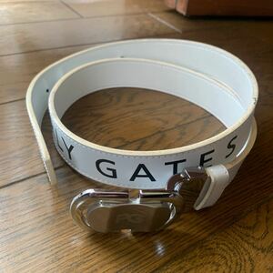 【中古】PEARLY GATES パーリーゲイツ　ベルト　メンズ　ホワイト