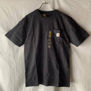 未使用 US規格 Carhartt カーハート ポケT ワンポイント Tシャツ BLK 黒 ブラック S 検 ヴィンテージ OLD 100%COTTON コットン １