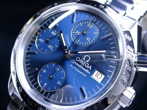 ★極美品 OMEGA Ω オメガ スピードマスター ネイビー バルジュー7750 3511.8000 デイト 綺麗！★