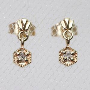 アガット ダイヤ 0.02ct×2 スイング ピアス K10/24-2529S