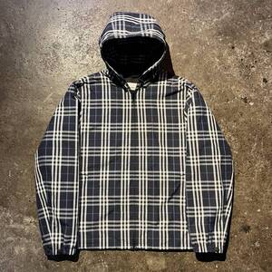 BURBERRY Check Nylon Jacket バーバリー チェック ナイロン ジャケット ノバチェック ブルゾン ダブルジップ ドローコード M