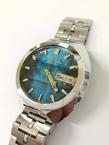 【美品・正常稼働】SEIKO/セイコー/6106-7710/advan/アドバン/カットガラス/デイデイト/ブルー文字盤/純正ブレス/自動巻き/腕時計